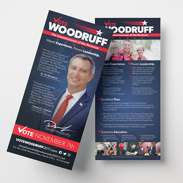 Vote Woodruff — Palm Card