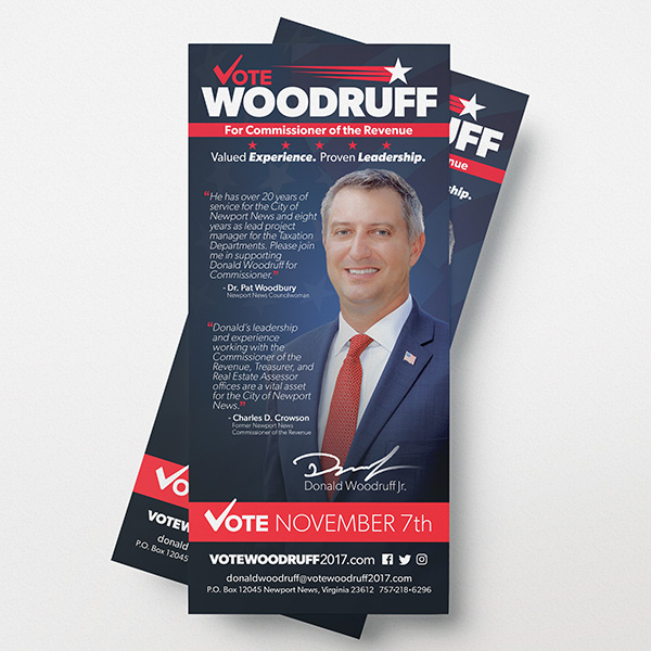 Vote Woodruff — Palm Card